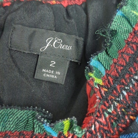 J Crew Women's  Stewart Tartan Plaid Smocked Peplum Top SMALL‎ - Picture 7 of 7